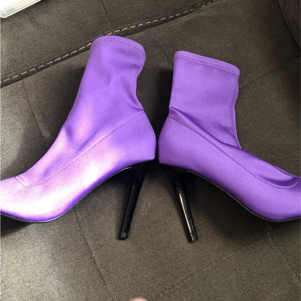 Purple Stiletto Ankle Boots NWOT